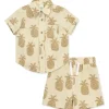 Little Me - Baby Boy Pineapple Woven Short Set, Tan New