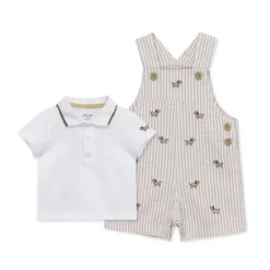 Little Me - Baby Boy Puppies Woven Shortall Set Fashion
