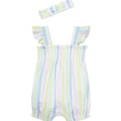 Little Me - Baby Girl Candy Stripe Bubble, Multicolor Fashion