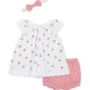 Little Me - Baby Girl Cherry Eyelet Sunsuit, Pink Clearance