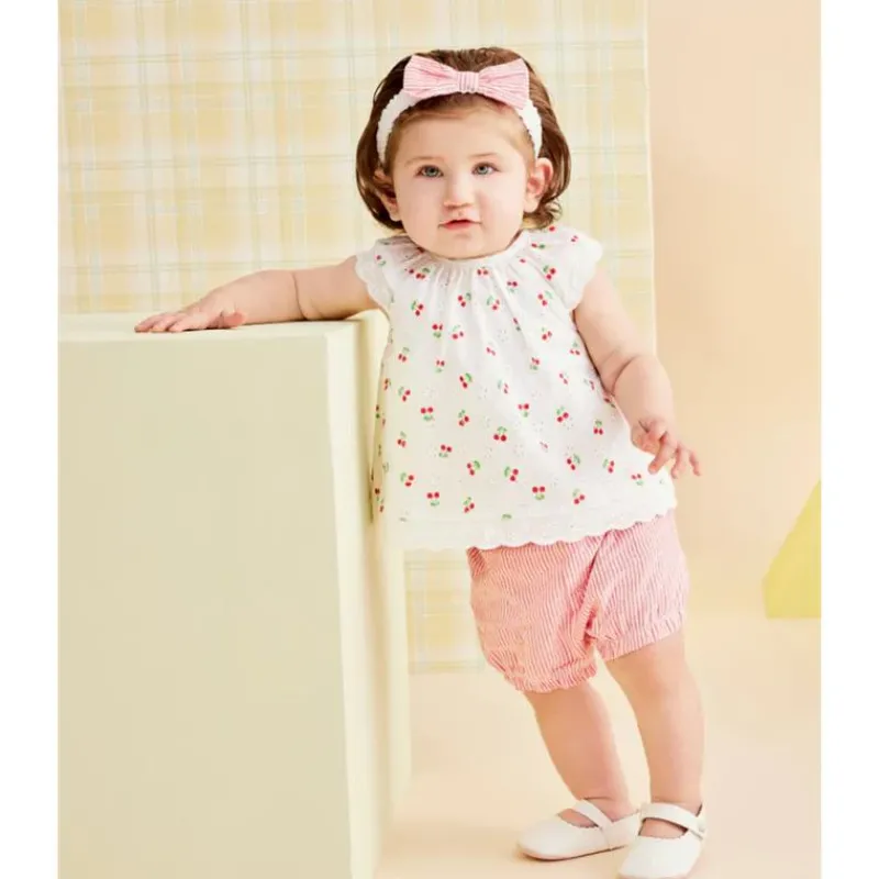little_me__baby_girl_cher_SKUowHYUQjN_2.webp Little Me - Baby Girl Cherry Eyelet Sunsuit, Pink Clearance