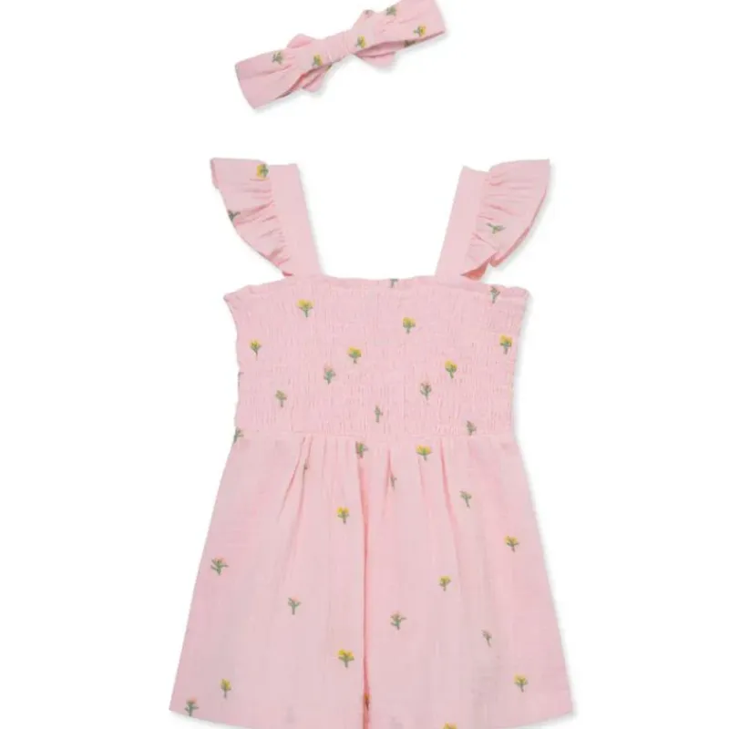 little_me__baby_girl_flor_SKUcrT2IrRB_1.webp Little Me - Baby Girl Floral Schiffli Woven Romper Pink New