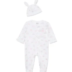 Little Me - Baby Girl Pink Bunny Footie & Hat New