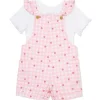 Little Me - Baby Girl Strawberry Knit Shortall Set Pink Discount