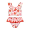Little Me - Baby Girl Strawberry Swimsuit, Rose Hot