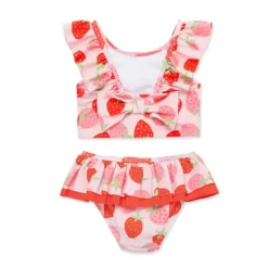 Little Me - Baby Girl Strawberry Swimsuit, Rose Hot