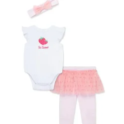 Little Me - Baby Girl Strawberry Check Set Infant,Tunic W/Leggings Discount