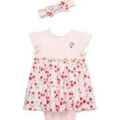Little Me - Baby Girl Strawberries Bsuit Dress, Pink Fashion