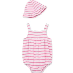 Little Me - Baby Girl Striped Bubble Hat, Pink Fashion