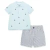 Little Me - Conjunto curto de polo para barco a vela para bebê menino Hot