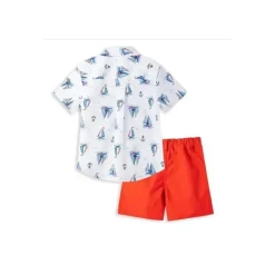 Little Me - Conjunto curto tecido veleiro vermelho - roupas de bebê Fashion
