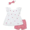 Little Me - Conjunto curto e tiara de tecido morango para bebê menina Best