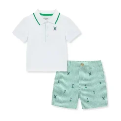 Little Me - Conjunto curto de polo de golfe para bebês New