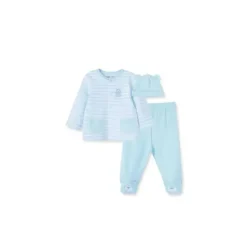 Little Me - Conjunto de cardigã com listras Dreamy Bears, azul Clearance