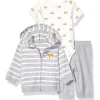 Little Me - Conjunto de Moletom Fox 3 Pc, Cinza Hot