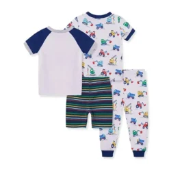Little Me - Conjunto de pijama de construção para meninos 4Pk Best