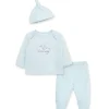 Little Me - Conjunto e chapéu de malha interlock Little Lambs Outlet