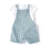 Little Me - Conjunto Shortall Mini Stripe - Azul - Roupa de bebê Sale