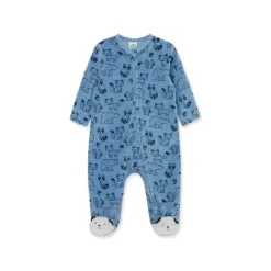 Little Me - Footie com estampa de floresta, azul Fashion