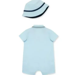Little Me - Macacão de tricô de veleiro para bebê menino e chapéu de balde New