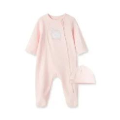 Little Me - New World Girl Footie &amp; Hat, Rosa Hot