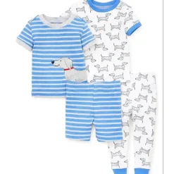 Little Me - Pijama de algodão 4 peças para cachorro, azul multi Best