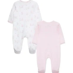 Little Me - 2Pk Baby Footies Cuddly Pink Sale