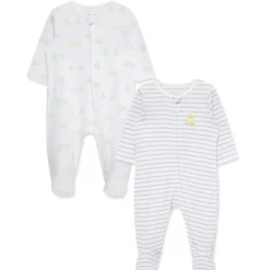 Little Me - 2Pk Baby Footies Ducks White Clearance