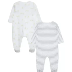 Little Me - 2Pk Baby Footies Ducks White Clearance
