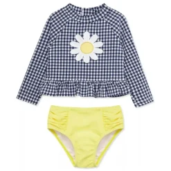 Little Me - 2Pk Baby Girls Gingham Rashguard Swim Set Discount