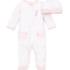 Little Me - Prima Ballerina Footie/Chapéu, Branco/Rosa Fashion