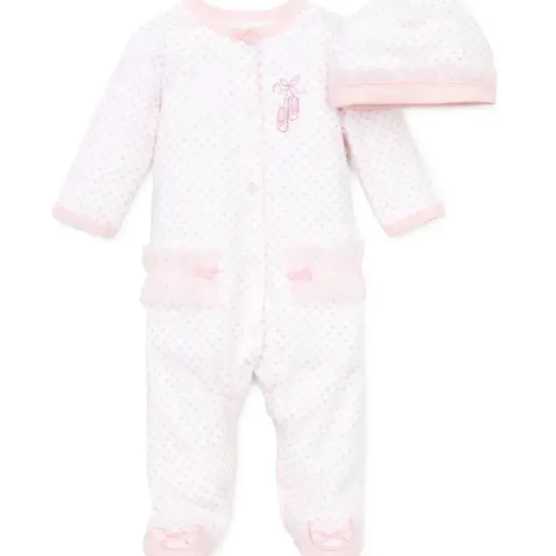 little_me__prima_ballerin_SKUyGTbEfab_0.webp Little Me - Prima Ballerina Footie/Chapéu, Branco/Rosa Fashion