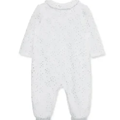 Little Me - Silver Hearts Footie, Marfim Fashion