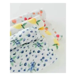 Little Unicorn - Pacote de 3 lenços de musselina de algodão, limonada de frutas vermelhas Clearance
