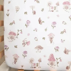 Living Textiles - Cotton Jersey Fitted Sheet, Mushroom House Clearance