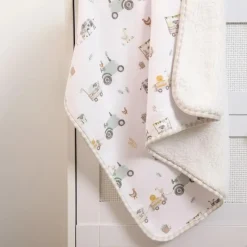Living Textiles - Jersey Sherpa Blanket, Tractor Ride Sale