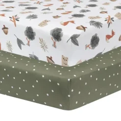 Living Textiles - Lençol de jérsei de algodão, Forest Retreat New