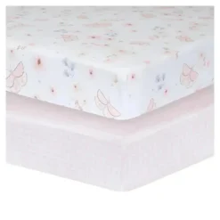 Living Textiles - Lençol justo de jérsei de algodão, guingão rosa Fashion