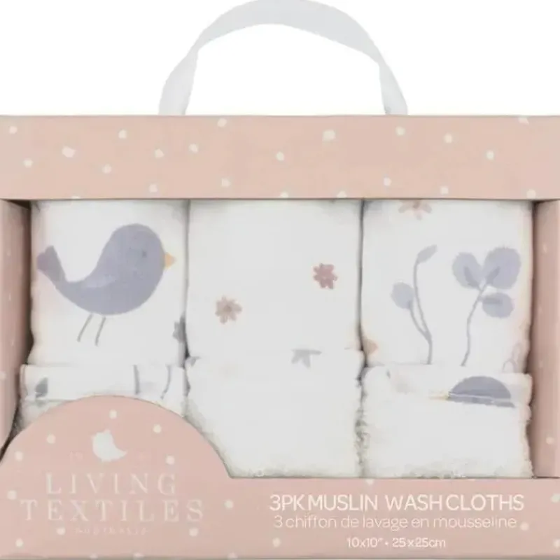 living_textiles__panos_de_SKUdEHUX7Va_2.webp Living Textiles - Panos de lavagem de musselina Sweet Tweet 3Pk New
