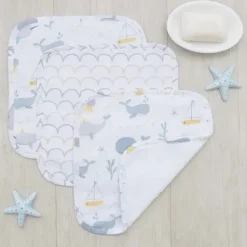 Living Textiles - Panos de lavagem de musselina Whale Of A Time 3Pk Fashion