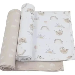 Living Textiles - 2Pk Rainbow Sloth Jersey Swaddle Fashion