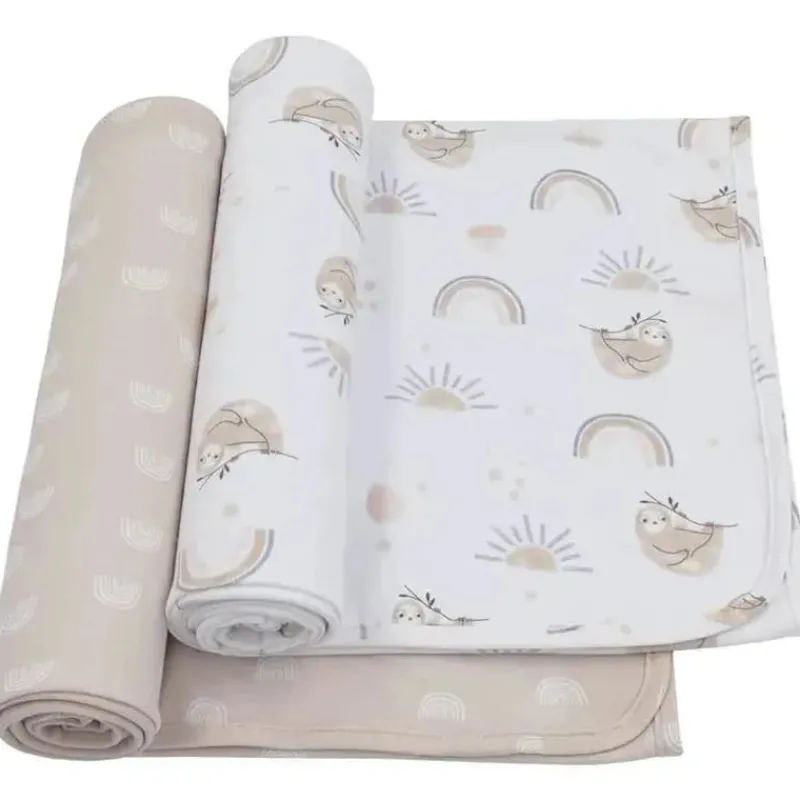living_textiles__pk_rainb_SKUuQoCz8xy_0.webp Living Textiles - 2Pk Rainbow Sloth Jersey Swaddle Fashion
