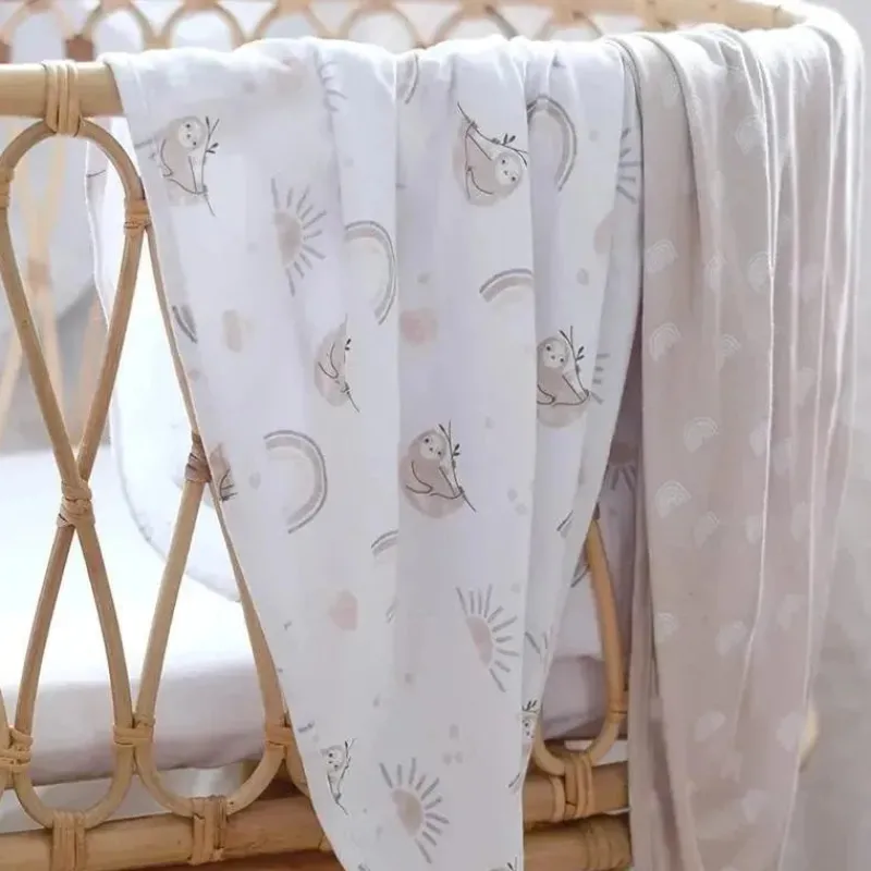 living_textiles__pk_rainb_SKUuQoCz8xy_1.webp Living Textiles - 2Pk Rainbow Sloth Jersey Swaddle Fashion