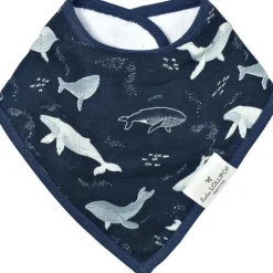Loulou LOLLIPOP - Conjunto de babadores (musselina), baleias azuis New