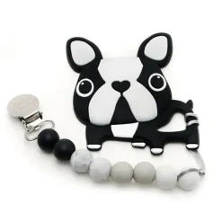 Loulou LOLLIPOP - Mordedor de Silicone com Clipe Boston Terrier, Preto Discount