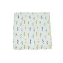 Loulou LOLLIPOP - musselina Swaddle, Painterly Seahorse New