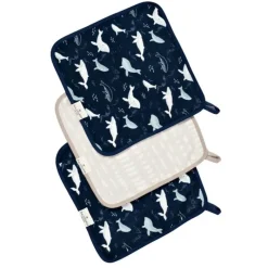 Loulou LOLLIPOP - Washcloth Set - 3Pk, Blue Whales Discount