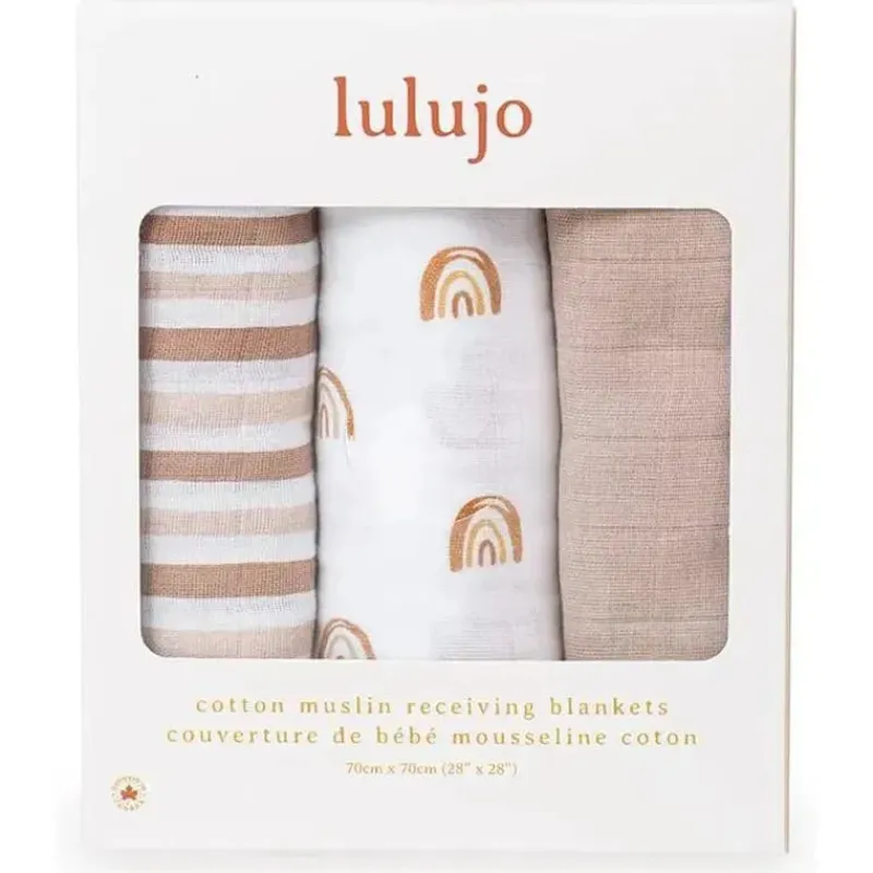 lulujo__cobertores_de_mus_SKURC7mr8Z3_1.webp Lulujo Baby Lulujo - Cobertores de musselina Rainbows 3Pk Fashion
