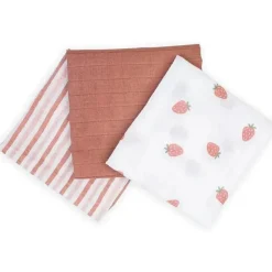 Lulujo Baby Lulujo - 3Pk cobertores de musselina de morangos Outlet