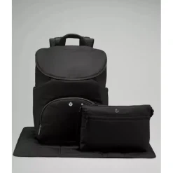 Lululemon - Mochila para novos pais 17L, Preto/Prata Drop Outlet